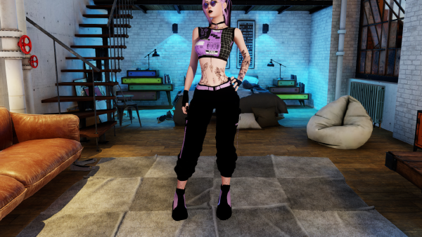 Black & Purple outfit view 1
