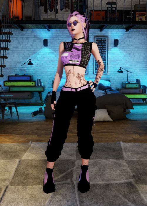 Preview of Black & Purple outfit