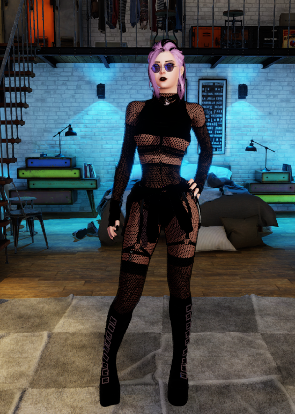 Black & Purple outfit view 2