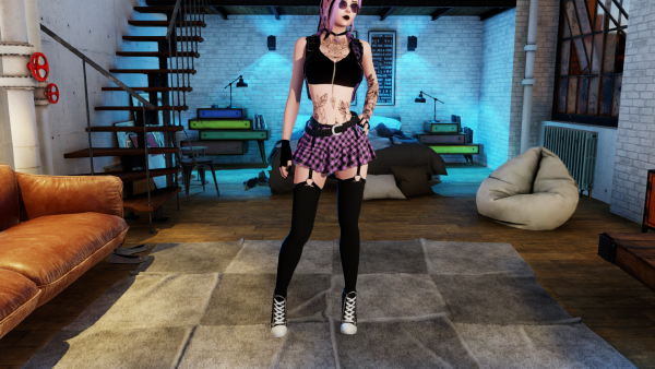 Black & Purple outfit view 4