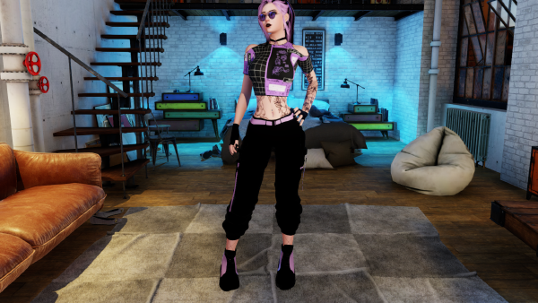 Black & Purple outfit view 6