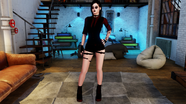 Black and Red outfit view 1