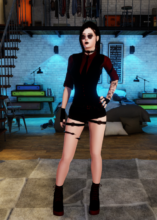 Black and Red outfit view 1